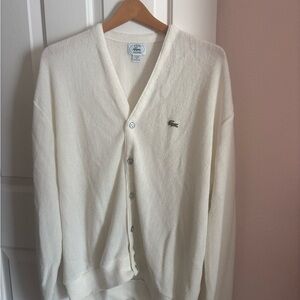 Lacoste Men's Cream Cardigan Sweater